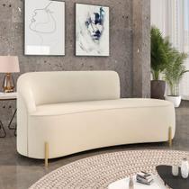 Sofá 3 Lugares Orgânico 180cm Morgan Pé em Aço Dourado Veludo D03 - D'Rossi