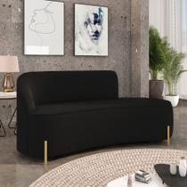Sofá 3 Lugares Orgânico 180cm Pé Dourado Morgan Suede Preto Sofá 3 Lugares Orgânico 180cm Pé Dourado Morgan Suede Preto