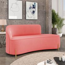 Sofá 3 Lugares Orgânico 180cm Pé Dourado Morgan Suede Rosê Sofá 3 Lugares Orgânico 180cm Pé Dourado Morgan Suede Rosê