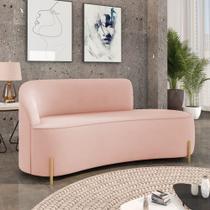 Sofá 3 Lugares Orgânico 180cm Pé Dourado Morgan Veludo Rosê Sofá 3 Lugares Orgânico 180cm Pé Dourado Morgan Veludo Rosê