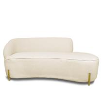 Sofá 3 Lugares Orgânico 180cm Pé Ferro Dou Morgan Bouclê L01 - D'rossi Cor Bege Sofá 3 Lugares Orgânico 180cm Pé Ferro Dou Morgan Bouclê L01 - D'rossi Cor Bege