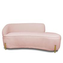 Sofá 3 Lugares Orgânico 180cm Pé Ferro Dou Morgan Bouclê L01 - D'rossi Cor Rose Sofá 3 Lugares Orgânico 180cm Pé Ferro Dou Morgan Bouclê L01 - D'rossi Cor Rose