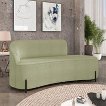 Sofá 3 Lugares Orgânico 180cm Pé Ferro Preto Morgan Bouclê Pistache