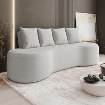 Sofá 3 Lugares Orgânico 210cm com Almofadas Benin Bouclê B03 - D'Rossi