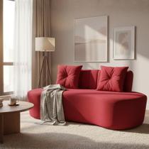 Sofá 3 Lugares Orgânico Curvo Madrid 180cm Suede Vermelho Sofá 3 Lugares Orgânico Curvo Madrid 180cm Suede Vermelho