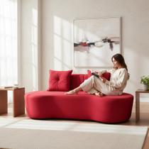 Sofá 3 Lugares Orgânico Curvo Madrid 180cm Veludo
