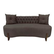 Sofá 3 Lugares Orgânico Curvo Tókio 180cm Bouclé Marrom Sofá 3 Lugares Orgânico Curvo Tókio 180cm Bouclé Marrom