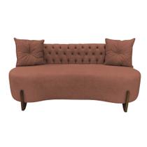 Sofá 3 Lugares Orgânico Curvo Tókio 180cm Bouclé Terracota
