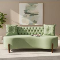 Sofá 3 Lugares Orgânico Curvo Tókio 180cm Bouclé Verde Sofá 3 Lugares Orgânico Curvo Tókio 180cm Bouclé Verde