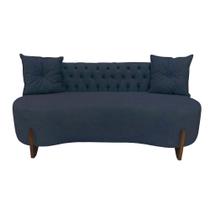 Sofá 3 Lugares Orgânico Curvo Tókio 180cm Couro Azul Marinho Sofá 3 Lugares Orgânico Curvo Tókio 180cm Couro Azul Marinho