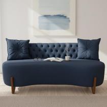 Sofá 3 Lugares Orgânico Curvo Tókio 180cm Couro Azul Marinho Sofá 3 Lugares Orgânico Curvo Tókio 180cm Couro Azul Marinho