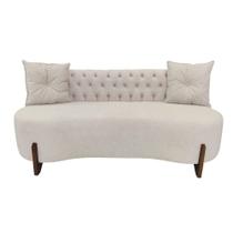 Sofá 3 Lugares Orgânico Curvo Tókio 180cm Couro Bege