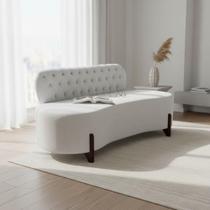Sofá 3 Lugares Orgânico Curvo Tókio 180cm Couro Branco Sofá 3 Lugares Orgânico Curvo Tókio 180cm Couro Branco