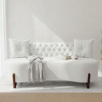 Sofá 3 Lugares Orgânico Curvo Tókio 180cm Couro Branco Sofá 3 Lugares Orgânico Curvo Tókio 180cm Couro Branco