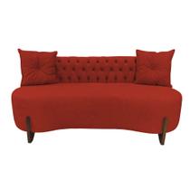Sofá 3 Lugares Orgânico Curvo Tókio 180cm Couro Vermelho