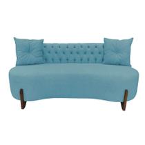 Sofá 3 Lugares Orgânico Curvo Tókio 180cm Suede Azul Turquesa Sofá 3 Lugares Orgânico Curvo Tókio 180cm Suede Azul Turquesa