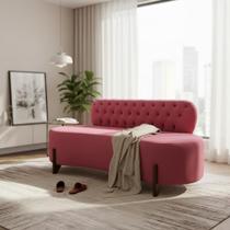 Sofá 3 Lugares Orgânico Curvo Tókio 180cm Suede Rosa Sofá 3 Lugares Orgânico Curvo Tókio 180cm Suede Rosa