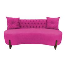Sofá 3 Lugares Orgânico Curvo Tókio 180cm Veludo Rosa Pink Sofá 3 Lugares Orgânico Curvo Tókio 180cm Veludo Rosa Pink