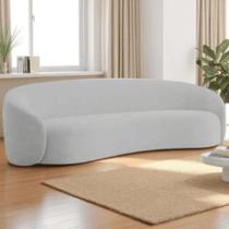 Sofá 3 Lugares Orgânico Luxo Recepção Sala de Estar e TV Amore 180cm Linho Cinza Claro- MABE MAGAZINE Sofá 3 Lugares Orgânico Luxo Recepção Sala de Estar e TV Amore 180cm Linho Cinza Claro- MABE MAGAZINE