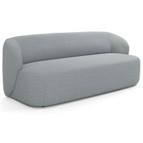 Sofá 3 Lugares Orgânico Para Sala de Estar Living 205cm Heidy F04 Linho Cinza - Lyam Decor
