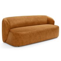 Sofá 3 Lugares Orgânico Para Sala De Estar Living 205cm Heidy F04 material sintético Whisky - Lyam Decor