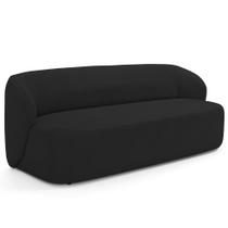 Sofá 3 Lugares Orgânico Para Sala de Estar Living 205cm Heidy F04 Veludo Preto - Lyam Decor Sofá 3 Lugares Orgânico Para Sala de Estar Living 205cm Heidy F04 Veludo Preto - Lyam Decor