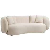 Sofá 3 Lugares Orgânico Para Sala Living 180cm Sonata Bouclé Off White - Nexta Casa Sofá 3 Lugares Orgânico Para Sala Living 180cm Sonata Bouclé Off White - Nexta Casa
