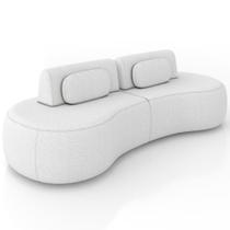 Sofá 3 Lugares Orgânico Para Sala Living 240cm Vasti M03 Bouclê Cru - Lyam Decor