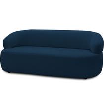 Sofá 3 Lugares Orgânico Sala de Estar Living 170cm Carmen F04 Veludo Azul - Lyam Decor