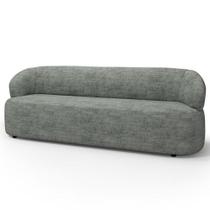 Sofá 3 Lugares Orgânico Sala De Estar Living 205cm Carmen F04 Linho Cinza - Lyam Decor