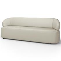 Sofá 3 Lugares Orgânico Sala de Estar Living 205cm Carmen F04 material sintético Off White - Lyam Decor