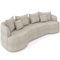 Sofá 3 Lugares Orgânico Sala De Estar Living 230cm Ekos K01 Bouclê Bege - Lyam Decor Sofá 3 Lugares Orgânico Sala De Estar Living 230cm Ekos K01 Bouclê Bege - Lyam Decor