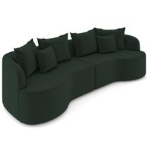 Sofá 3 Lugares Orgânico Sala De Estar Living 250cm Ekos K01 Veludo Verde - Lyam Decor Sofá 3 Lugares Orgânico Sala De Estar Living 250cm Ekos K01 Veludo Verde - Lyam Decor