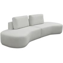 Sofá 3 Lugares Orgânico Sala de Estar Living 250cm Louise D06 Veludo Bege - Lyam Decor Sofá 3 Lugares Orgânico Sala de Estar Living 250cm Louise D06 Veludo Bege - Lyam Decor