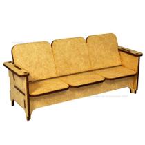 Sofa 3 Lugares para Casa de Boneca 18,5x8,5x6 Laser Mdf Madeira