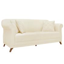 Sofá 3 Lugares para Sala de Estar 200cm Apollo Linho Off White - Montanaris Decor