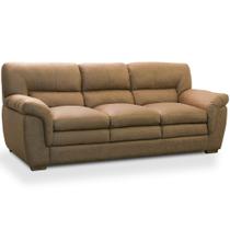 Sofá 3 Lugares Para Sala de Estar 230cm Boston F04 Nobuck Marrom - Lyam Decor