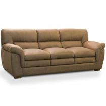 Sofá 3 Lugares Para Sala de Estar 230cm Boston F04 Nobuck Marrom - Lyam Decor