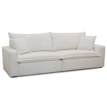 Sofá 3 Lugares Para Sala de Estar Living 220cm Gleiser F04 Linho Off White - Lyam Decor Sofá 3 Lugares Para Sala de Estar Living 220cm Gleiser F04 Linho Off White - Lyam Decor