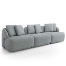 Sofá 3 Lugares Para Sala De Estar Living 234cm Arlo F04 Linho Cinza - Lyam Decor Sofá 3 Lugares Para Sala De Estar Living 234cm Arlo F04 Linho Cinza - Lyam Decor