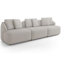 Sofá 3 Lugares Para Sala de Estar Living 234cm Arlo F04 Linho Cru - Lyam Decor Sofá 3 Lugares Para Sala de Estar Living 234cm Arlo F04 Linho Cru - Lyam Decor