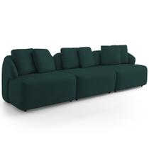Sofá 3 Lugares Para Sala de Estar Living 234cm Arlo F04 Veludo Verde - Lyam Decor Sofá 3 Lugares Para Sala de Estar Living 234cm Arlo F04 Veludo Verde - Lyam Decor