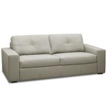 Sofá 3 Lugares Para Sala de Estar Living 235cm Vienne L06 Couro Pérola - Lyam Decor