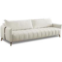 Sofá 3 Lugares Para Sala De Estar Living 240cm Sonata T03 Linho Cru - Lyam Decor Sofá 3 Lugares Para Sala De Estar Living 240cm Sonata T03 Linho Cru - Lyam Decor