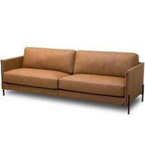 Sofá 3 Lugares Para Sala De Estar Living Industrial 210cm Amábile L06 Couro Camel - Lyam Decor Sofá 3 Lugares Para Sala De Estar Living Industrial 210cm Amábile L06 Couro Camel - Lyam Decor