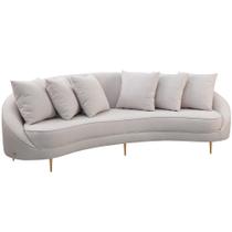 Sofá 3 Lugares Para Sala de Estar Living Orgânico 250cm Moah T03 Linho Bege - Lyam Decor