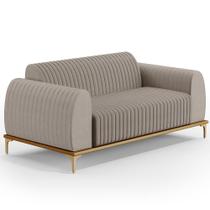 Sofá 3 Lugares Para Sala de Estar Molino 180 cm D02 Pés D'Ouro Linho Bege C-107 - Lyam Decor Sofá 3 Lugares Para Sala de Estar Molino 180 cm D02 Pés D'Ouro Linho Bege C-107 - Lyam Decor