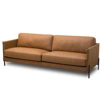 Sofá 3 Lugares Para Sala Living 240cm Bliss L08 Couro Camel - Mpozenato Sofá 3 Lugares Para Sala Living 240cm Bliss L08 Couro Camel - Mpozenato