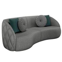 Sofá 3 Lugares Para Sala Living Olimpo 240 cm M03 Linho Chumbo - Lyam Decor Sofá 3 Lugares Para Sala Living Olimpo 240 cm M03 Linho Chumbo - Lyam Decor