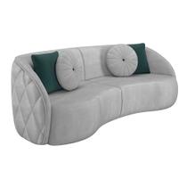 Sofá 3 Lugares Para Sala Living Olimpo 240 cm M03 Veludo Cinza Claro - Lyam Decor Sofá 3 Lugares Para Sala Living Olimpo 240 cm M03 Veludo Cinza Claro - Lyam Decor